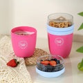 Stylish Student Portable Breakfast Cup Milk Cup Girls Travel Picnic Salad Cup with Lid