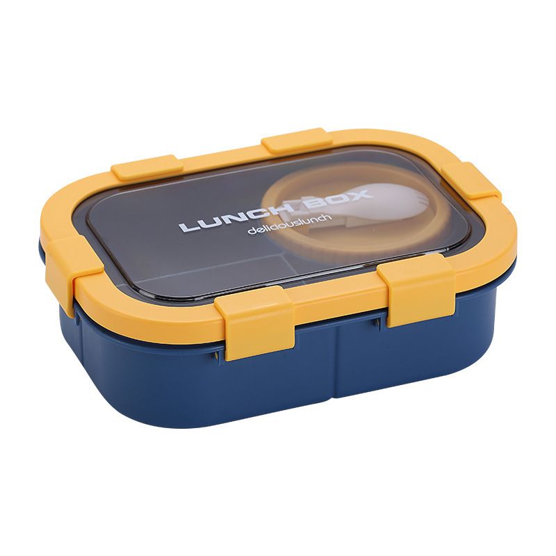 Minimalist Student Plastic Compartment Lunch Box Soup Cup Set Office Worker Portable Lunch Bento Box Buckle Takeout Food Container