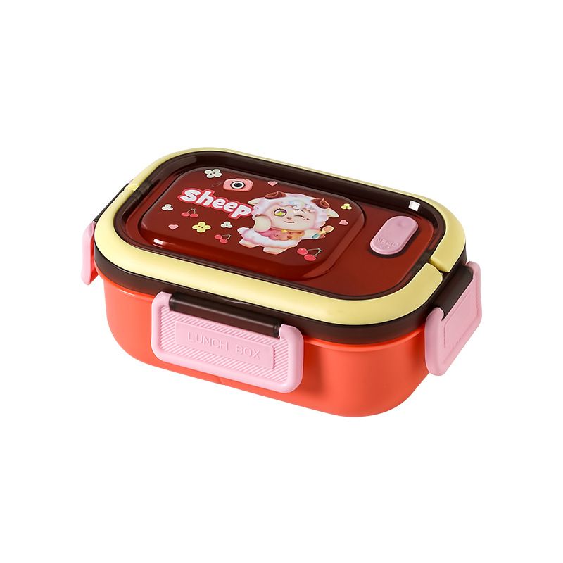 Student Cartoon Compartment PP Plastic Lunch Box Microwave Safe Kids Picnic Snack Food Container