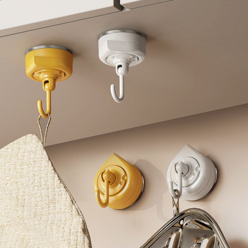 Household Bathroom Bathroom Towel Hook No-Drill Kitchen Spoon Rotating Suction Adhesive Hook Wall-Mounted