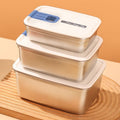 Minimalist Large Capacity 304 Stainless Steel Student Lunch Box Office Worker Square Lunch Bento Box Fresh-Keeping Storage Box