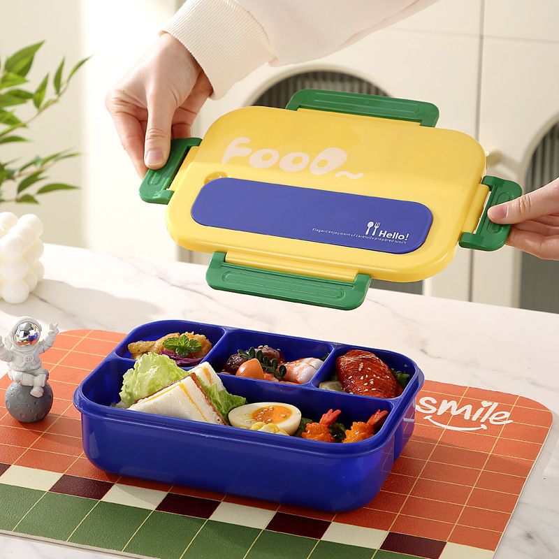 Student Minimalist Plastic Compartment Cafeteria Takeout Lunch Box Office Worker Portable Lunch Bento Box