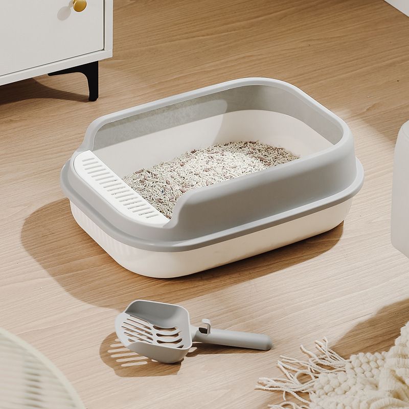 Semi-Covered Large Cat Litter Box Thickened Anti-Splash Cat Toilet Cat Litter Pet Supplies Wholesale Cat Litter Box with Scoop