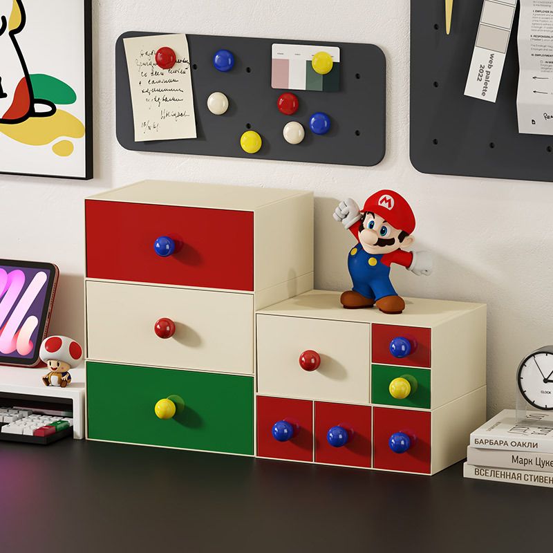 Desktop Dopamine Perler Beads Drawer Storage Box Office Stackable Organizer Box Dorm Combination Organizer Box