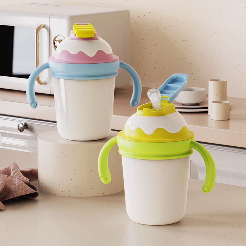 Macaron Creative Kids 316 Stainless Steel Drinking Cup Baby Portable Straw Pop-Up Cup Milk Cup Training Cup