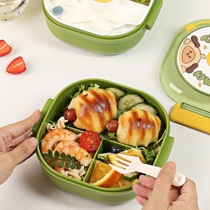 Fiambrera Bento de Plástico al por Mayor, para Marcas de Preparación de Comidas, Dibujos Animados