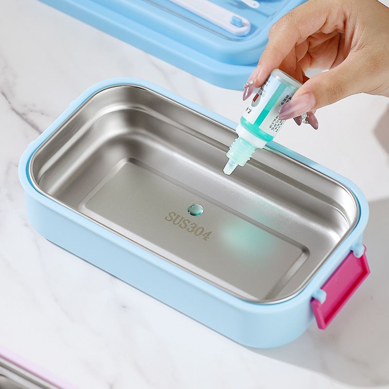 Minimalist Student 304 Stainless Steel Lunch Box with Lid with Cutlery Office Worker Lunch Bento Box Portable Food Container