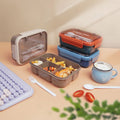 Minimalist Microwave Lunch Box Compartment Sealed Bento Box Student Office Worker Plastic Lunch Box with Cutlery