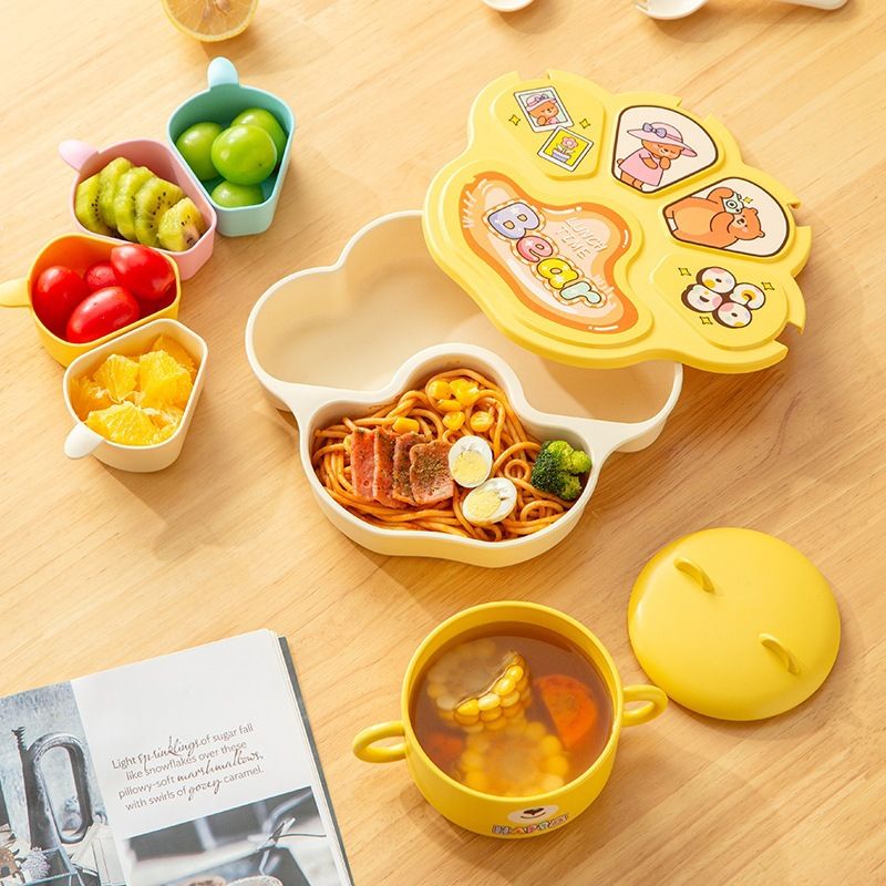 Cartoon Cute and Fun Cat Paw Kids Dining Plate with Spoon and Fork Kindergarten Baby Dining Plate Eating Tableware Set