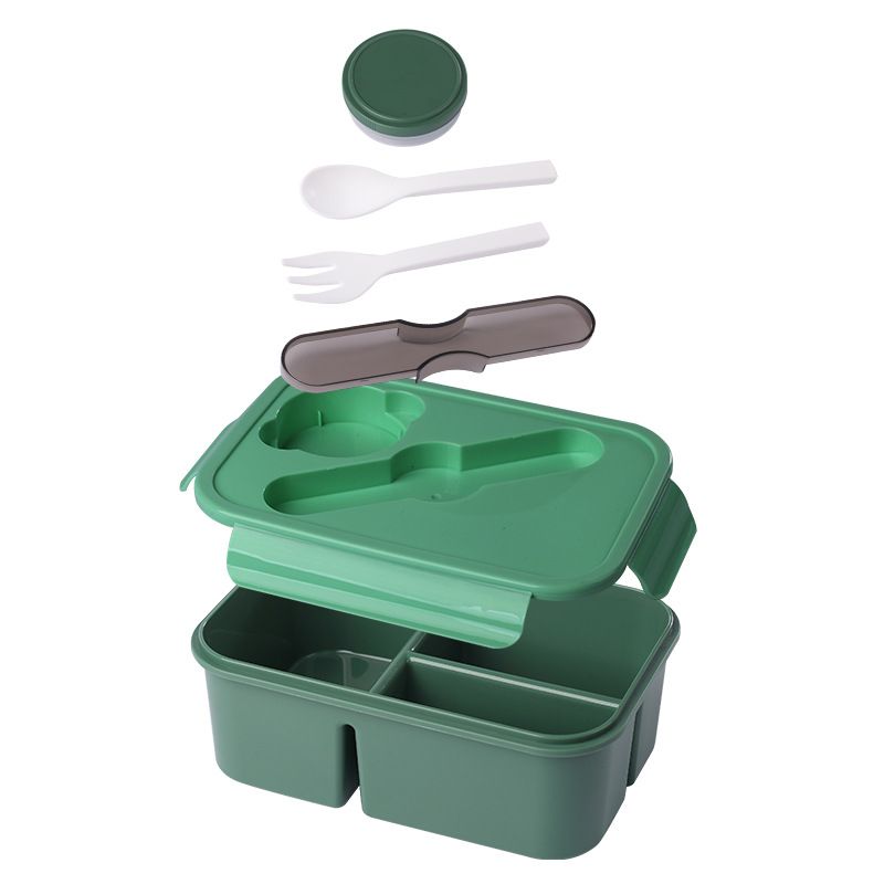 Office Worker Large Capacity Lunch Box Sauce Box Microwave Safe Student Bento Box with Cutlery