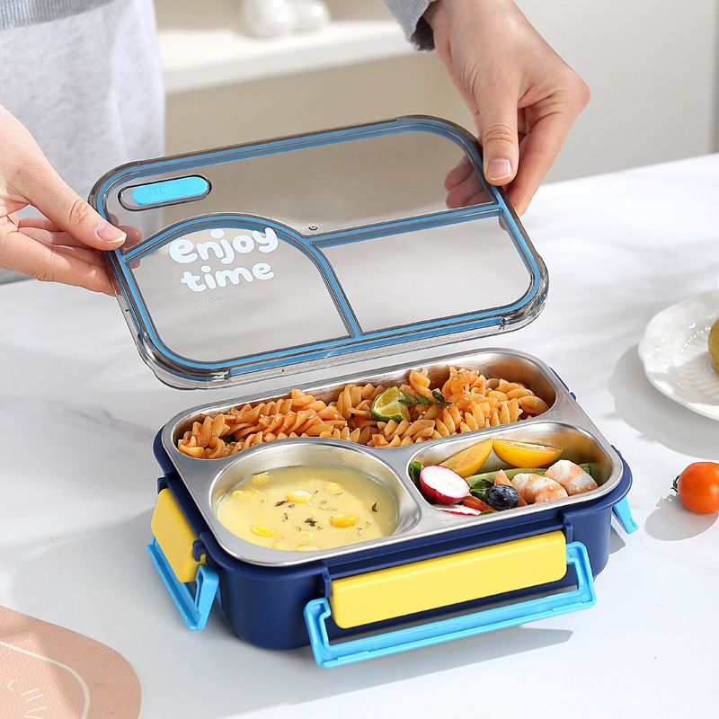 Fiambrera Bento de acero inoxidable 304 al por mayor, para niños y estudiantes
