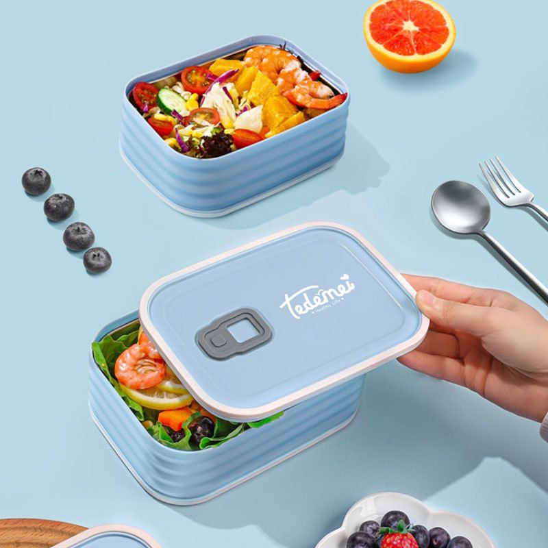 Minimalist Student 304 Stainless Steel Multi-Layer Lunch Box Office Worker Portable Lunch Box Cafeteria Picnic Bento Box with Lid