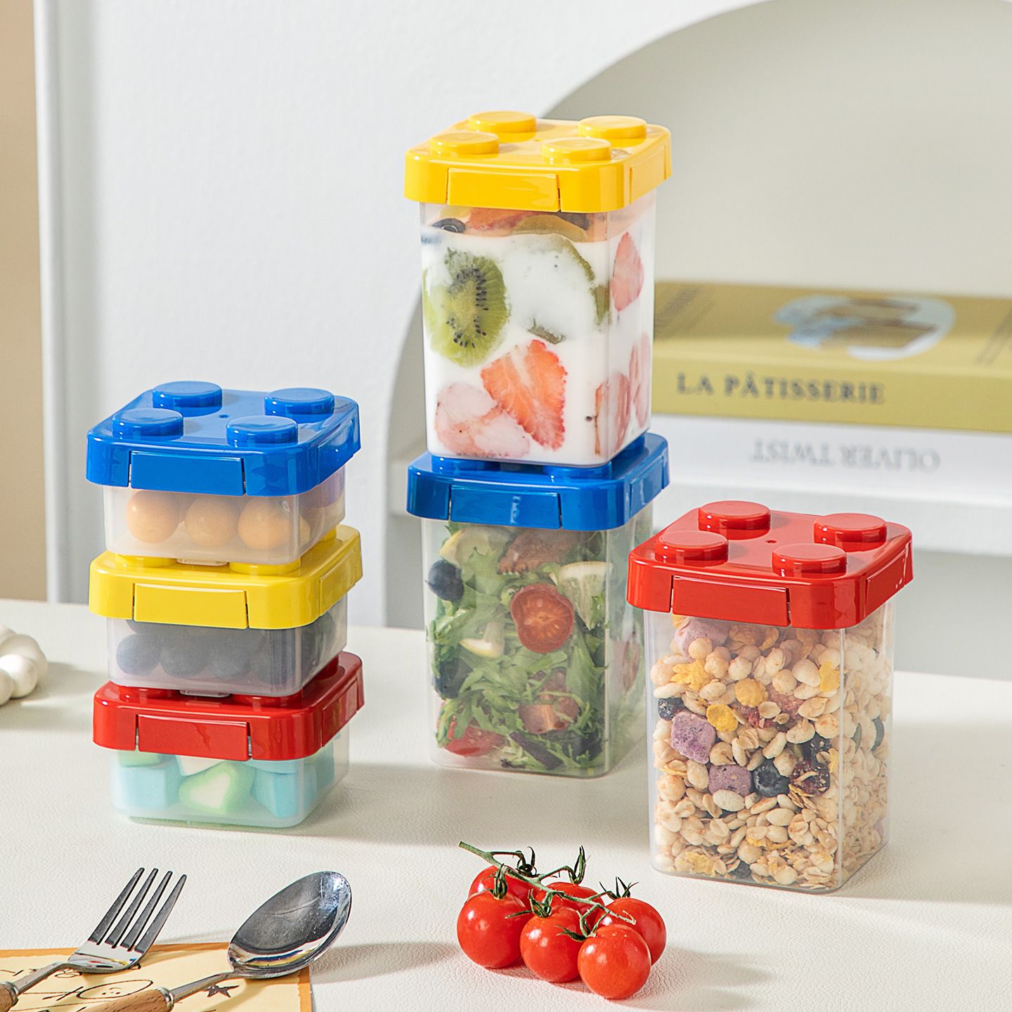 Contenedor mayorista de PP para almacenar alimentos, fiambrera portátil apilable