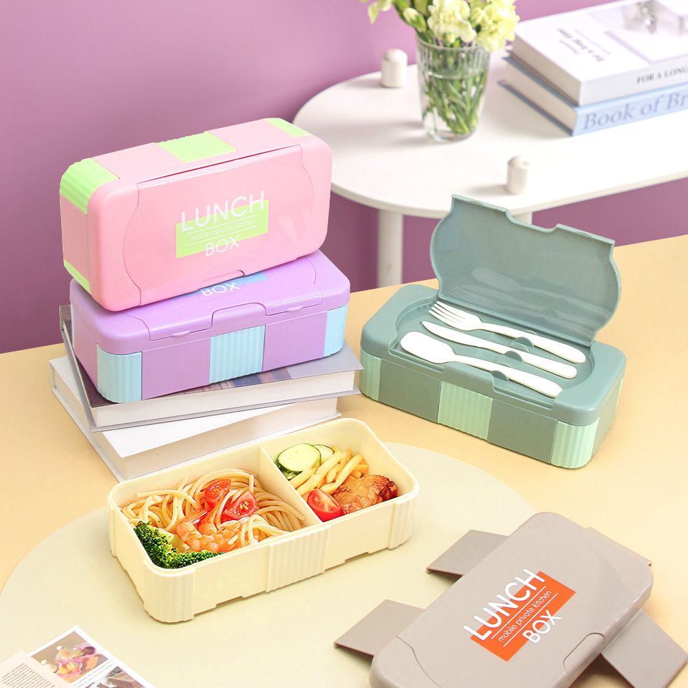 Caja de almuerzo bento de plástico al por mayor, para marcas de preparación de comidas, minimalista