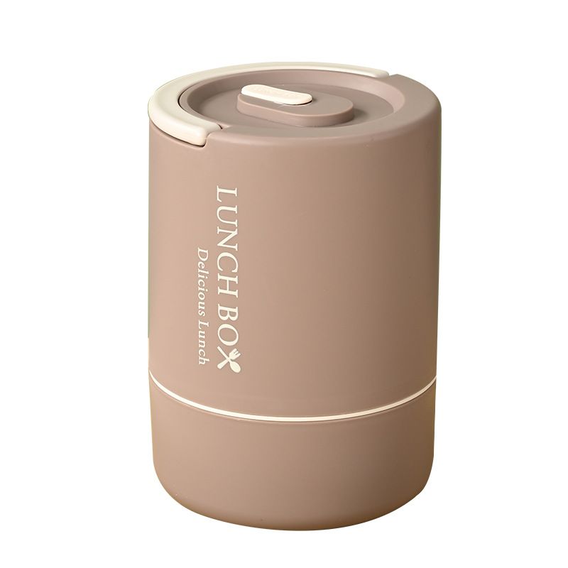 Minimalist 304 Stainless Steel Portable Lunch Box Student Multi-Layer Round Bucket Office Worker Large Capacity Lunch Bento Box