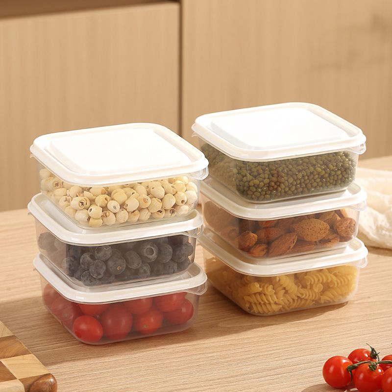 Contenedor de plástico al por mayor para almacenar alimentos, caja de almacenamiento transparente