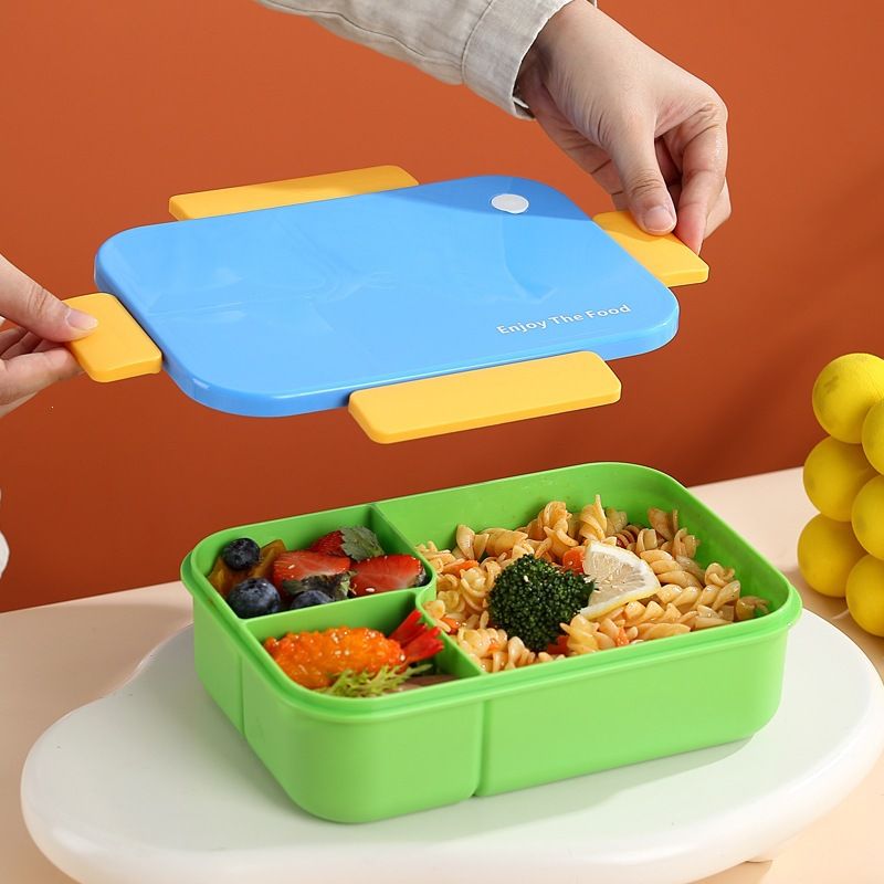 Creative Office Worker Meal Prep Bento Box Microwave Safe Student Compartment Plastic Lunch Box Light