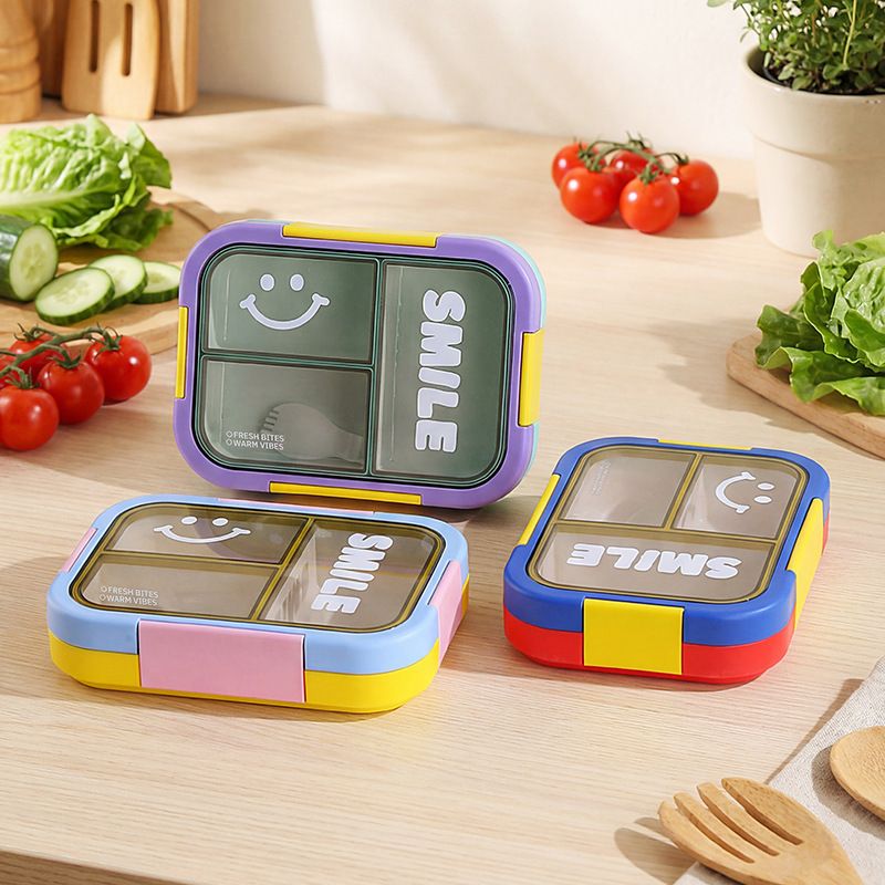 Dopamine Color Block Lunch Box Minimalist Lunch Box Student Compartment Bento Box Cafeteria Takeout Food Container