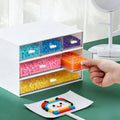 Office Desktop Document Drawer Storage Box Student Transparent Multi-Layer Desk Stationery Perler Beads Organizer Box