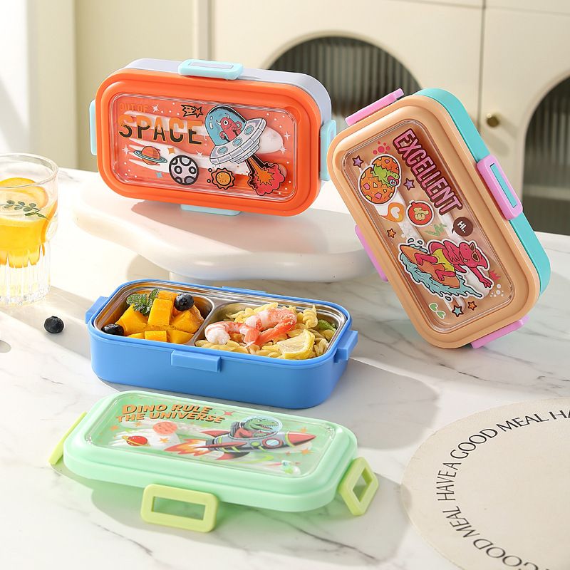 Fiambrera Bento de Acero Inoxidable 304 al por Mayor, Recipiente Portátil para Preparar Comidas