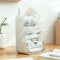 Office Pen Holder Storage Box Slanted Insert Student Desk Stationery Organizer Box Lipstick Cosmetics Compartment Storage