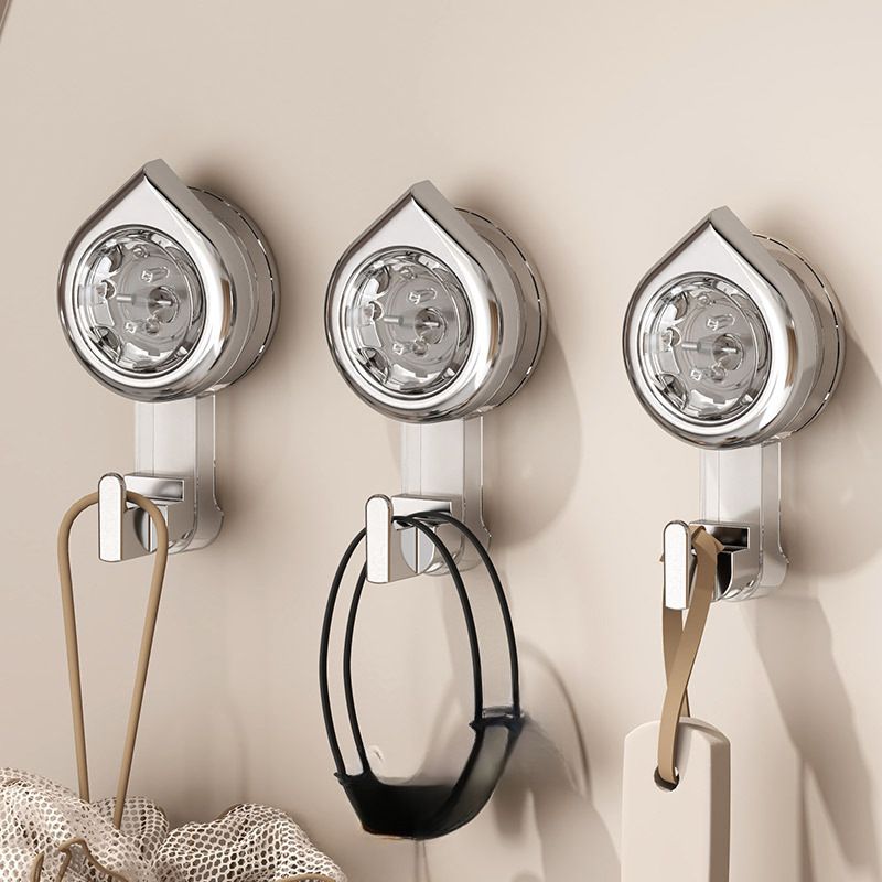 Household Bathroom Rotating Light Luxury Suction Cup Hook Bathroom Bedroom Towel Adhesive Hook No-Drill pcs