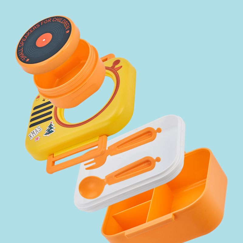 Shape Cartoon Kids Compartment Lunch Box with Spoon and Fork Baby Baby Food Box Infant Portable Outdoor Small Food Container