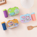 Minimalist Cartoon Flip-Top Student Plastic Compartment Lunch Box Office Worker Portable Lunch Bento Box Water Cup Set Gift
