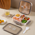 Cartoon Minimalist Square Compartment Student Lunch Box Microwave Safe Office Worker Lunch Bento Box Food Container