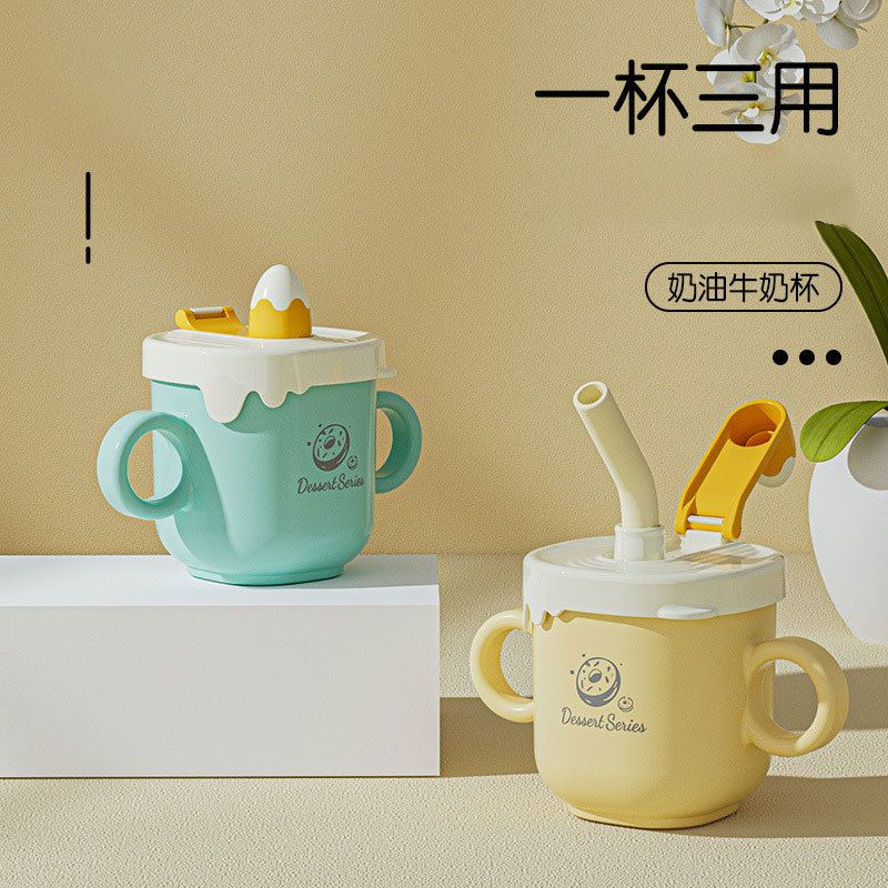 Baby Kindergarten Milk Cup with Scale Kids 316 Stainless Steel Training Cup Portable Straw Water Cup