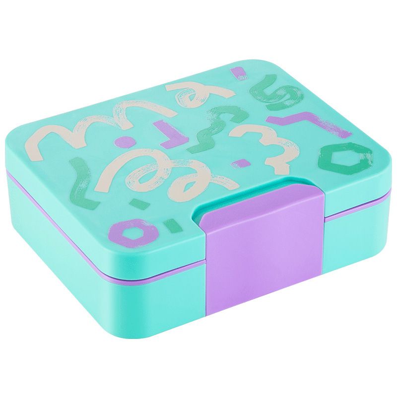 Student Cartoon Plastic Large Capacity Compartment Lunch Box with Handle Soup Bowl Kids Portable Lunch Bento Box