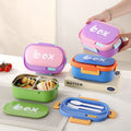 Student Minimalist Compartment Lunch Box Office Worker 304 Stainless Steel Lunch Bento Box Buckle Food Container Spoon and Fork