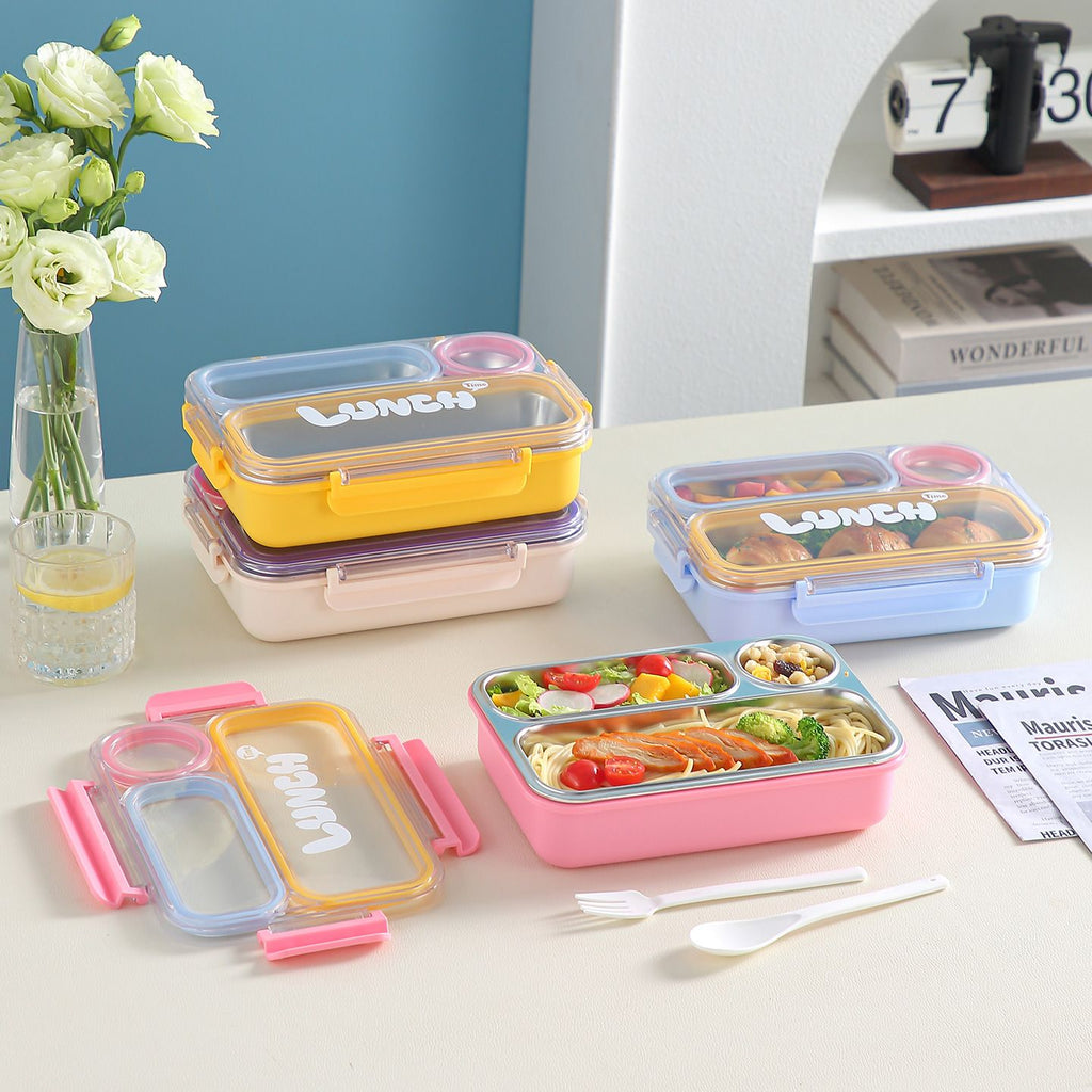Fiambrera Bento de Acero Inoxidable 304 al por Mayor, Recipiente Apilable para Alimentos, Elegante