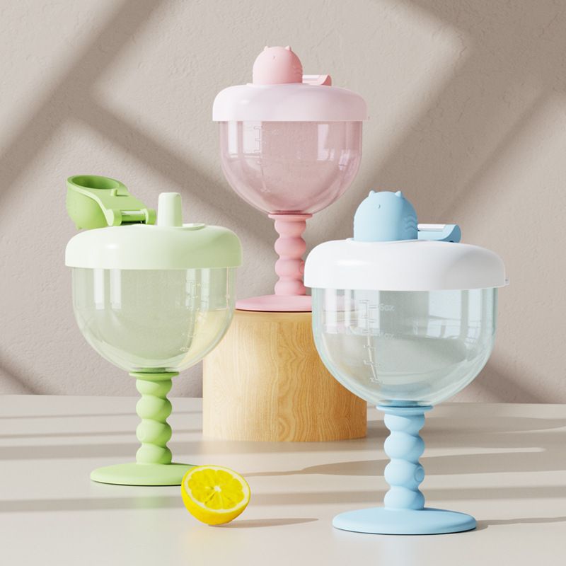 Creative Cute Infant Training Cup High Kids Water Cup Straw Cup Baby with Scale Milk Cup Wholesale