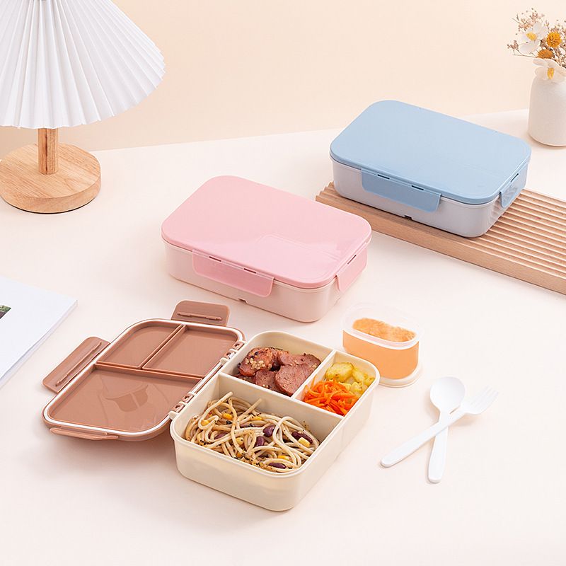 Minimalist Student Flip-Top Compartment Lunch Box Adult Portable Lunch Bento Box Microwave Safe Heating Picnic Food Container