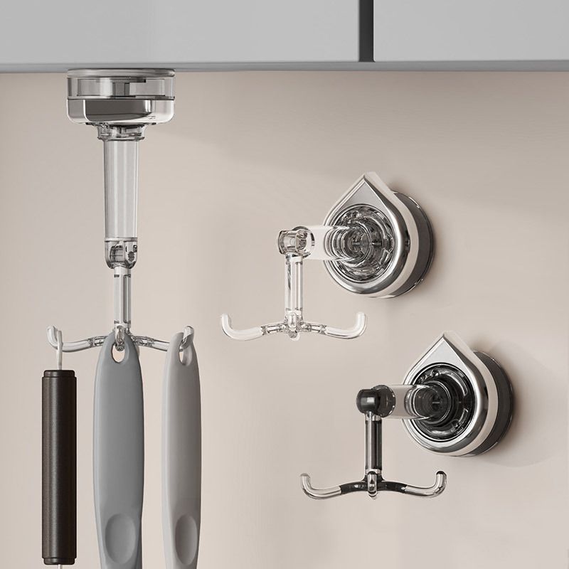 Creative Suction Six-Claw Rotating Hook Kitchen No-Drill Spatula Rack Soup Ladle Storage Wall-Mounted Movable