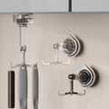 Creative Suction Six-Claw Rotating Hook Kitchen No-Drill Spatula Rack Soup Ladle Storage Wall-Mounted Movable