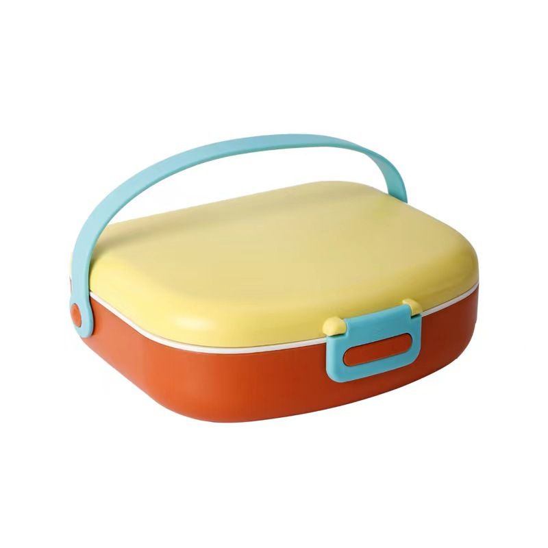 Creative Student Japanese Style Compartment Lunch Box with Handle with Cutlery Kids Travel Portable Lunch Bento Box Food Container