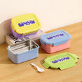 Minimalist Student 304 Stainless Steel Buckle Compartment Lunch Box Adult Lunch Bento Box with Lid Double-Layer Food Container