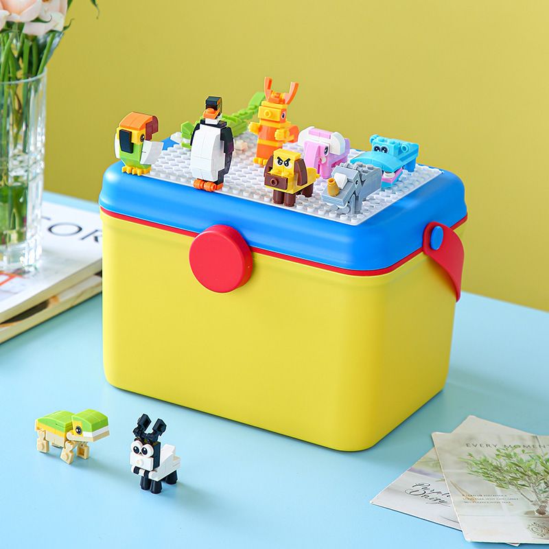 Cartoon Assemble Perler Beads Storage Box Small Building Blocks Double-Layer Kids Household Large Capacity