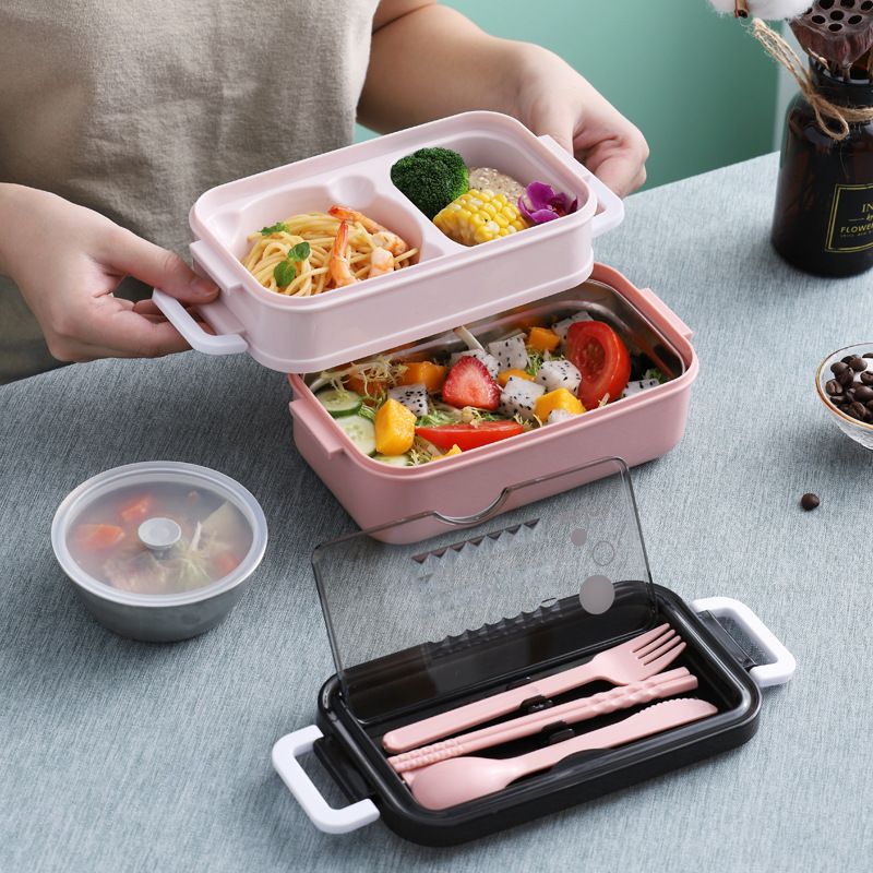 Fiambrera Bento de Acero Inoxidable al por Mayor, Fiambrera Estilo Bento
