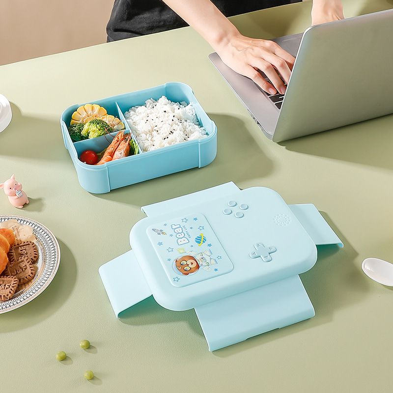 Creative Student Game Console Pattern Compartment Plastic Lunch Box Office Worker Portable Buckle Lunch Bento Box Gift