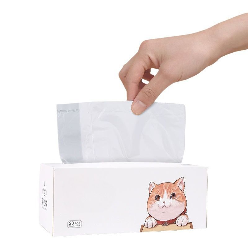 Thickened Cat Litter Bag Automatic Closure Cat Litter Box Trash Bag Plastic Pet Poop Bag Cleaning Bag Cat Supplies
