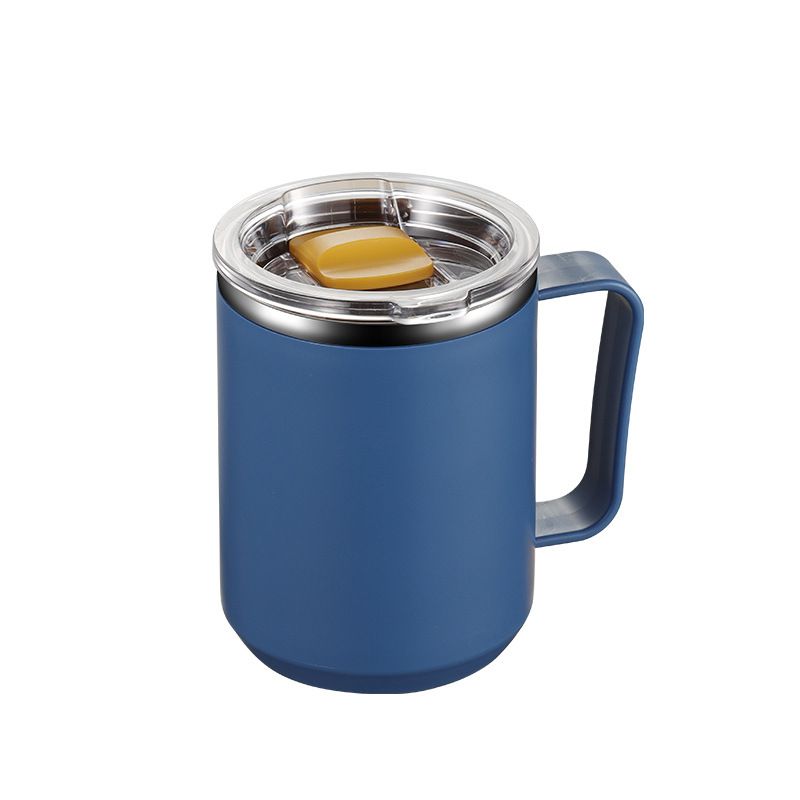304 Stainless Steel Double-Layer Mug with Lid Office Tumbler Cup Student Milk Cup Gift