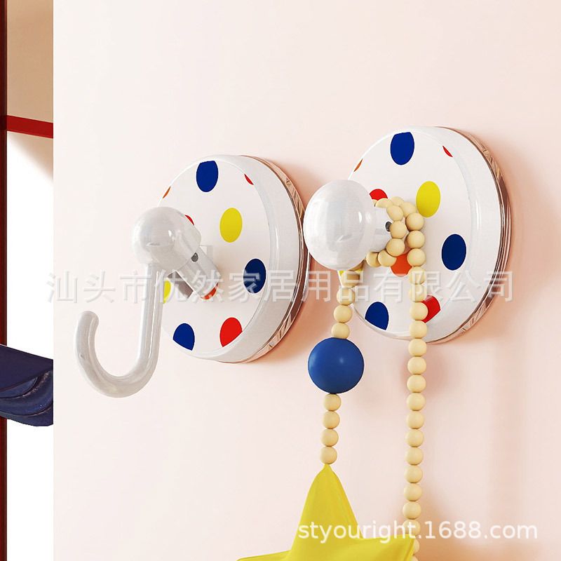 Household Entryway Suction Cup Hook No-Drill Key Holder Hat Holder Storage Dopamine Bedroom Bag Behind Door Adhesive Hook