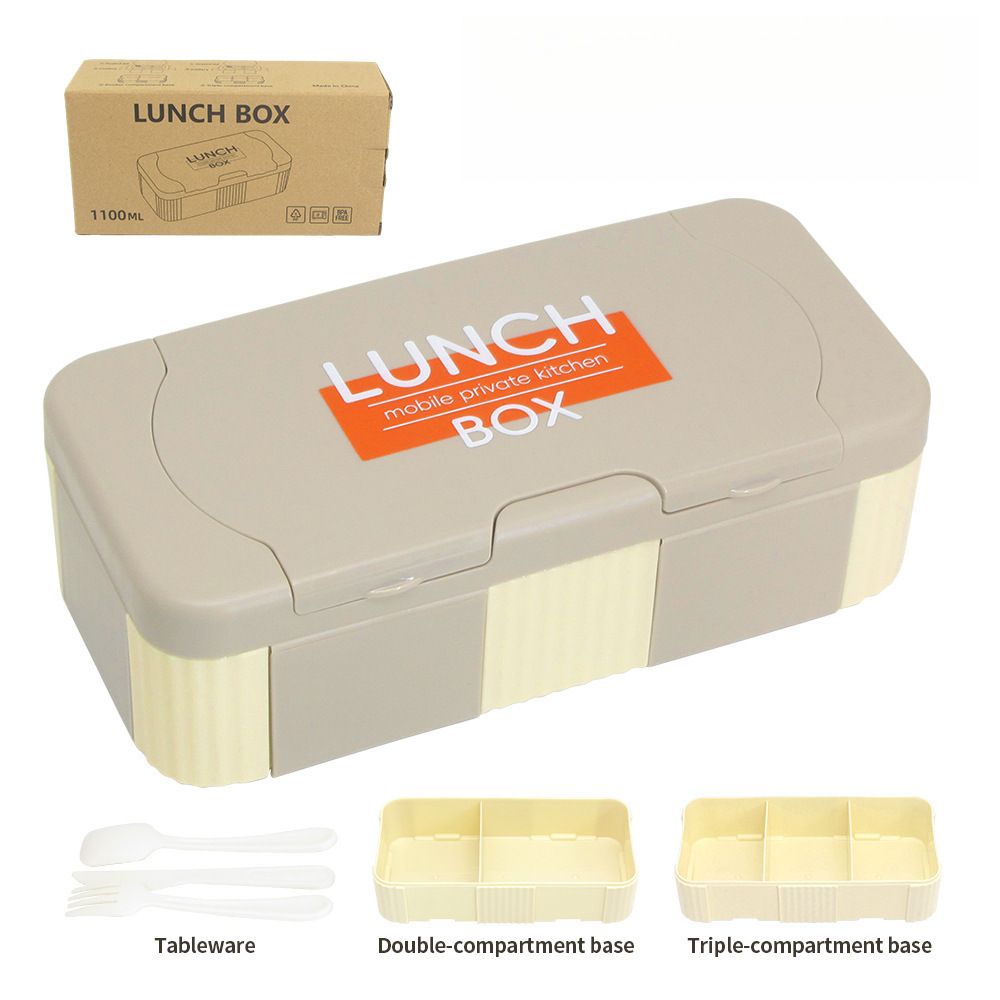 Minimalist Plastic Compartment Lunch Box Office Worker Microwave Safe Lunch Bento Box Cafeteria Takeout Buckle Food Container
