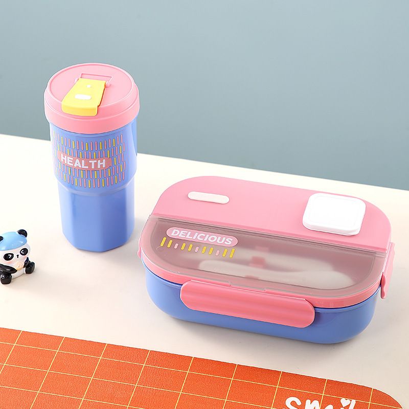 Minimalist Student Lunch Box and Water Cup Set Office Worker Lunch Bento Box Microwave Safe Portable Food Container