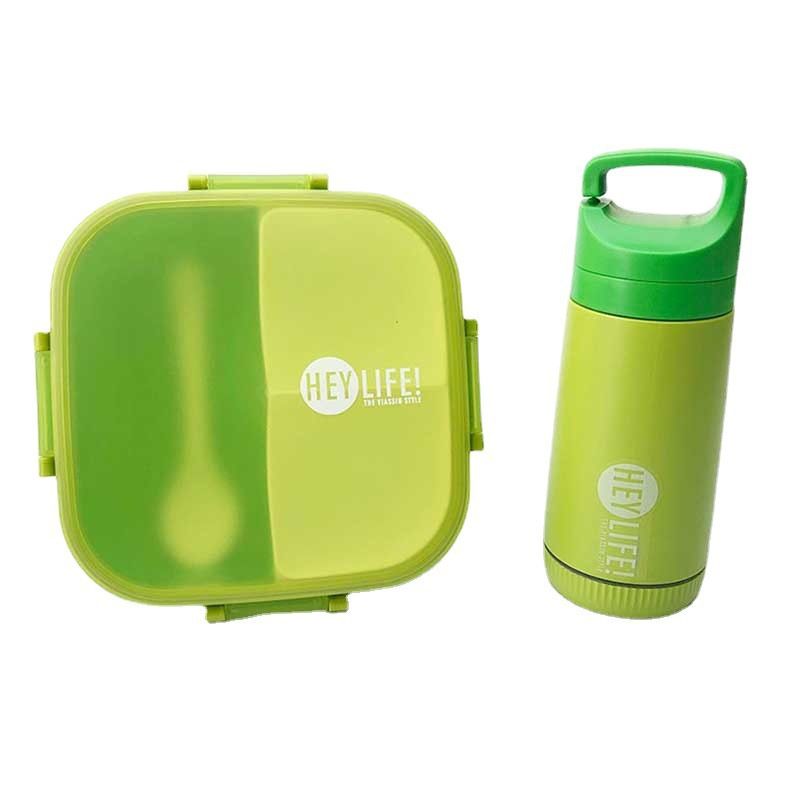 Minimalist Student Rectangular Buckle Lunch Box and Water Cup Set Office Worker Portable Lunch Bento Box Water Bottle Travel