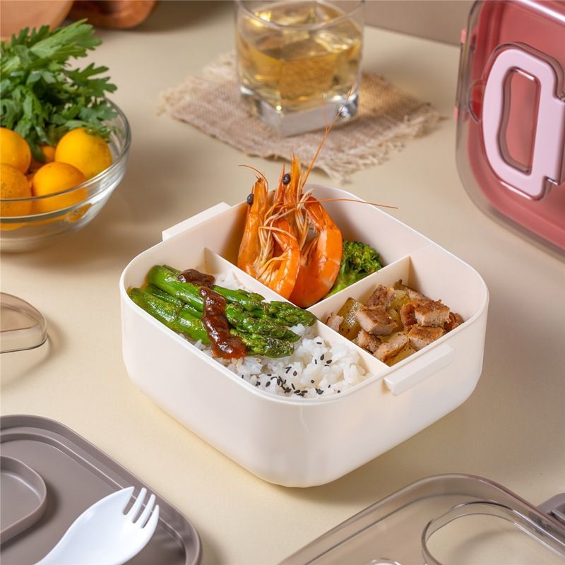 Fiambrera Bento de acero inoxidable 304 al por mayor, recipiente portátil para preparación de comidas