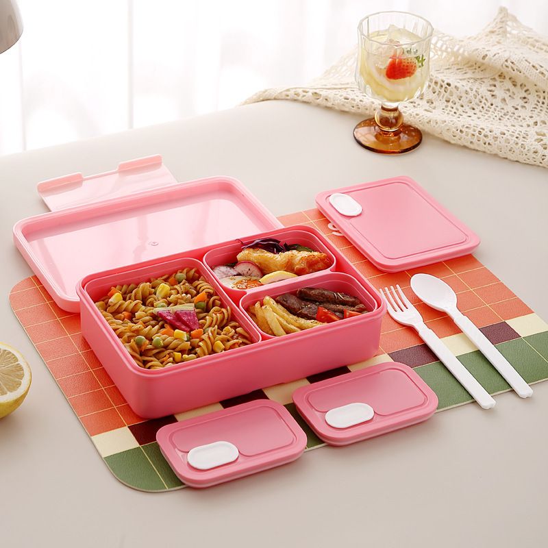 Office Worker Portable Compartment Lunch Box Student Minimalist Microwave Safe Heating Plastic PP Lunch Bento Box with Lid